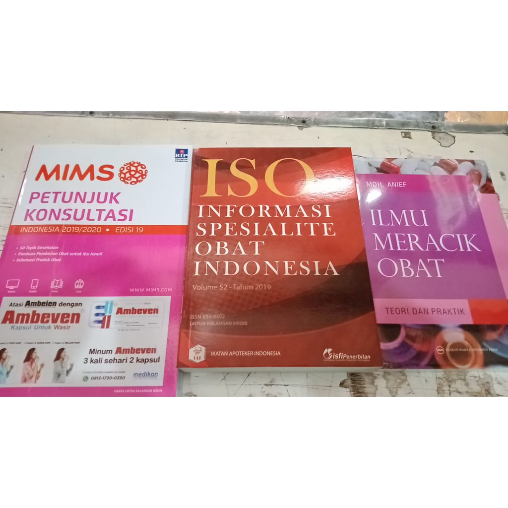 PAKET 3 BUKU Mims Vol.19 2019 / 2020 ISO VOL 52 2019 ILMU MERACIK OBAT 2020