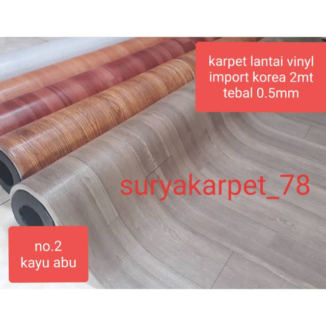 Best Seller Karpet vinyl korea import uk lebar 2mt  tebal 0.5mm harga per 1/2mtr