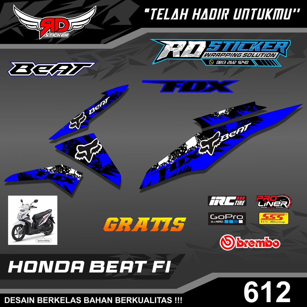 Striping BEAT FI 2014 - 2016 FOX RACING - Sticker beat fi - Striping Beat Fi
