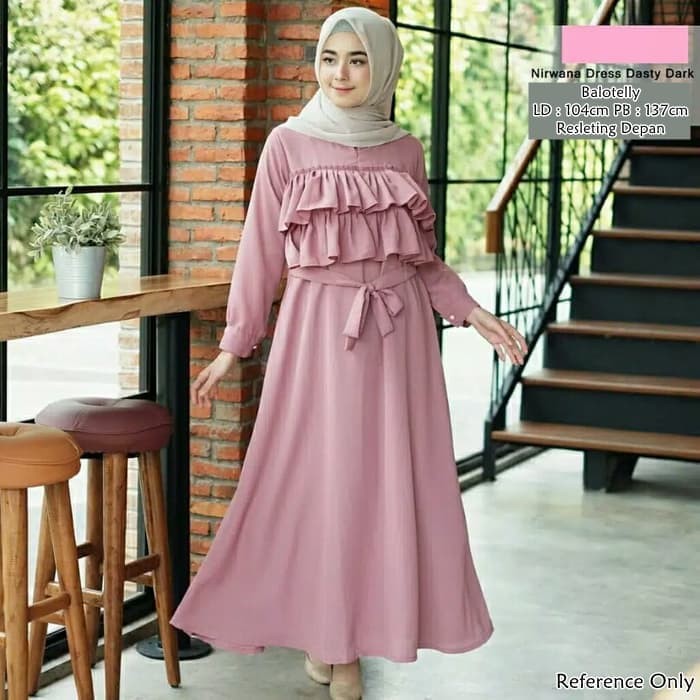 ZANZEA Dress Maxi Longgar Katun Wanita O-Neck Lengan Panjang Batwing Warna Polos