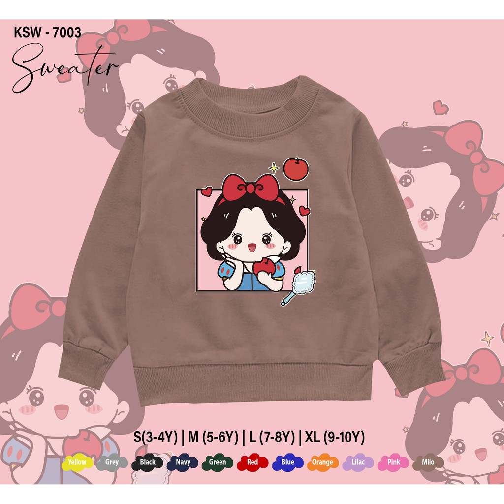 SWEATER ANAK -ANAK / BAJU  KIDS 1-10THN / BAHAN FLEECE PREMIUM ADEM / SNOW WHITE / UNISEX