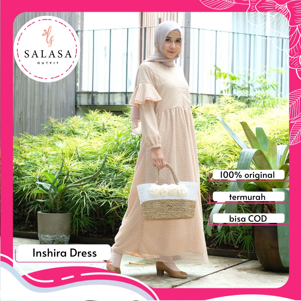 INSHIRA Signature Dress Brukat by Salasa Outfit gamis  