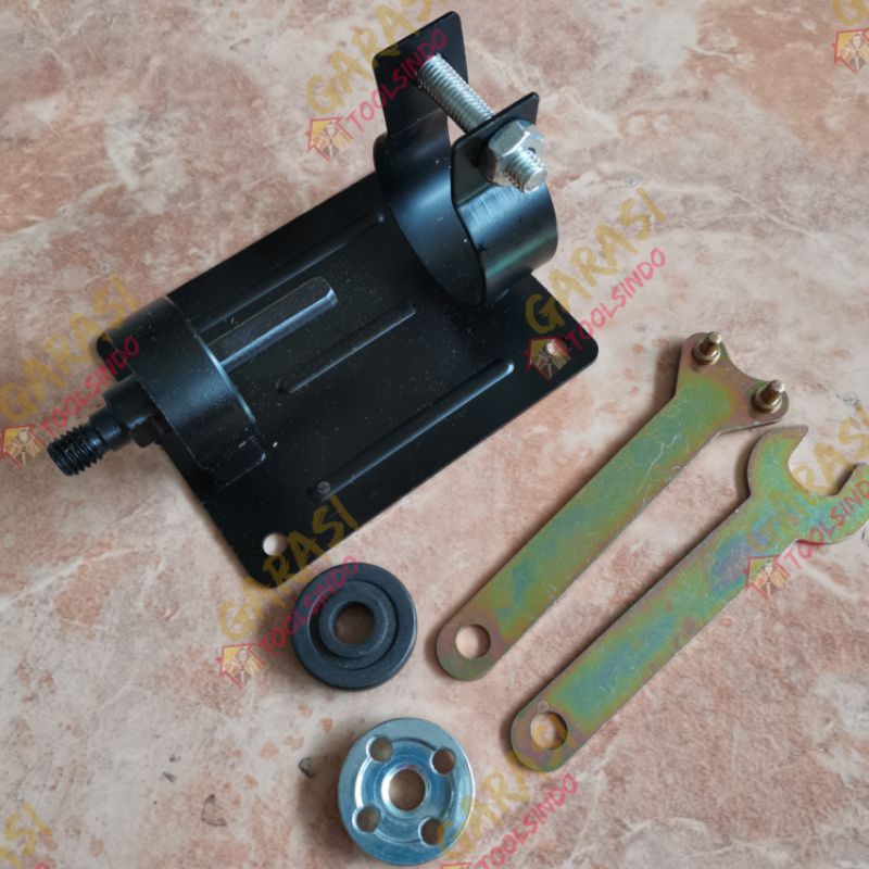 dudukan bor ke mesin gerinda konektor bor circle saw circular saw stand holder bor arbor