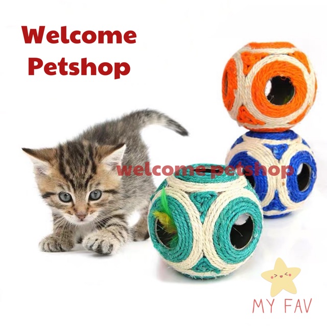 Mainan Kucing Bola Anyaman Besar / Mainan Hewan