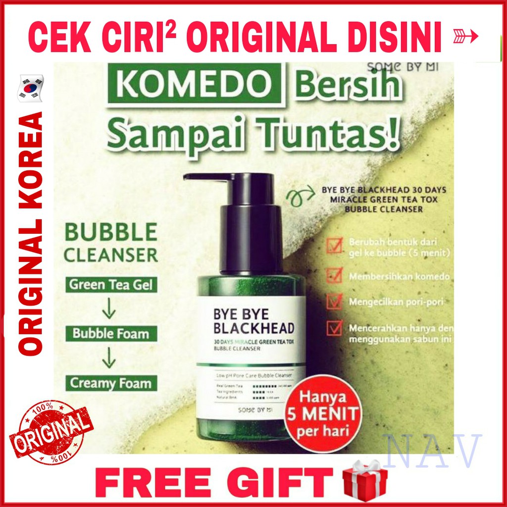 ORIGINAL KOREA SOME BY MI BYEBYE BLACKHEAD Gel Cleanser Greentea Sabun Pembersih Wajah SOMEBYMI ASLI