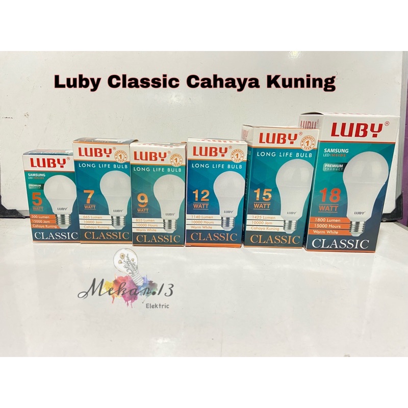 Lampu LED LUBY Classic Cahaya Kuning 5W, 7W, 9W, 12W, 15W, 18W