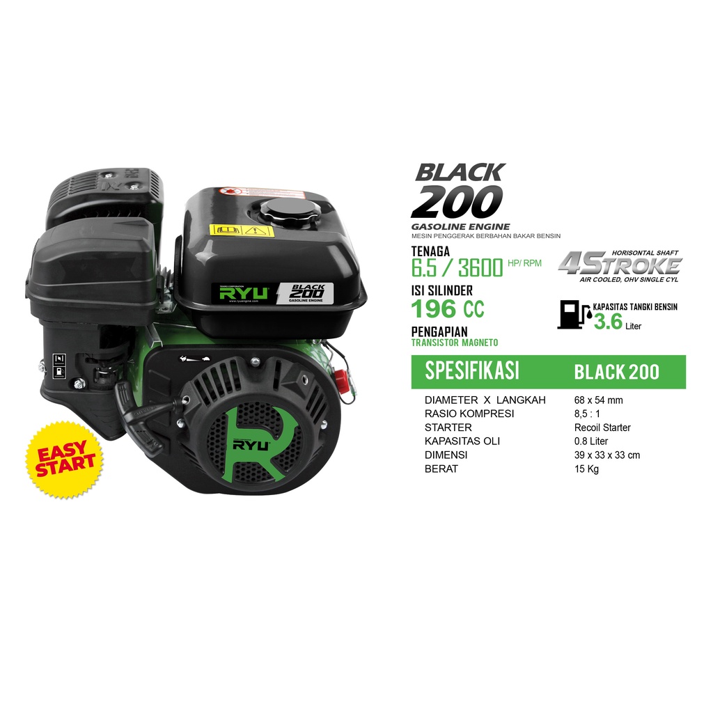 MESIN PENGGERAK/GASOLINE ENGINE BLACK200 - TEKIRO RYU