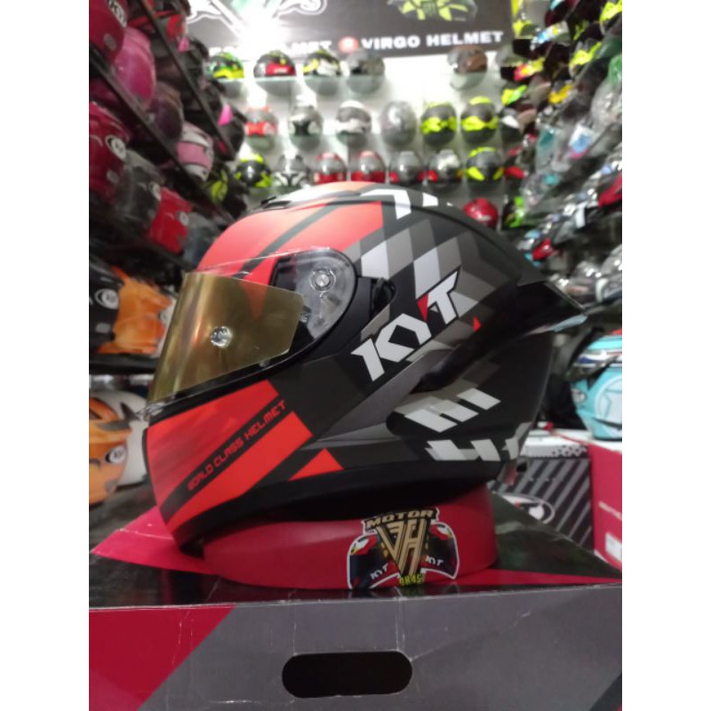 KYT HELM FALCON BLACK RED +PAKET GANTENG