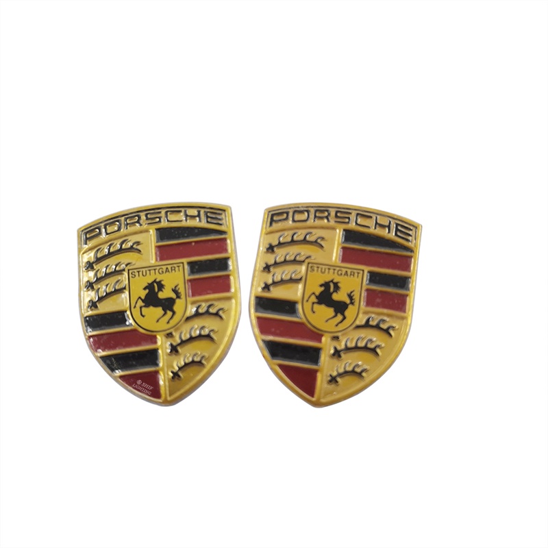 2pcs Stiker Emblem Logo Porsche Bahan Aluminum Untuk Dekorasi Sepedamobil