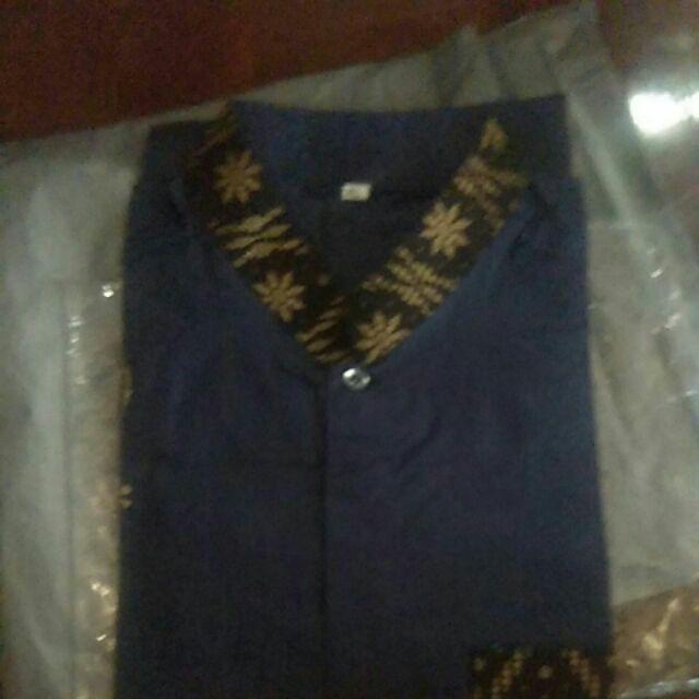 New Arival Hem Koko Kombinasi Batik Bordir Risna Batik Hrb026 Notoarto Batik Ipnu-ippnu M L Xl