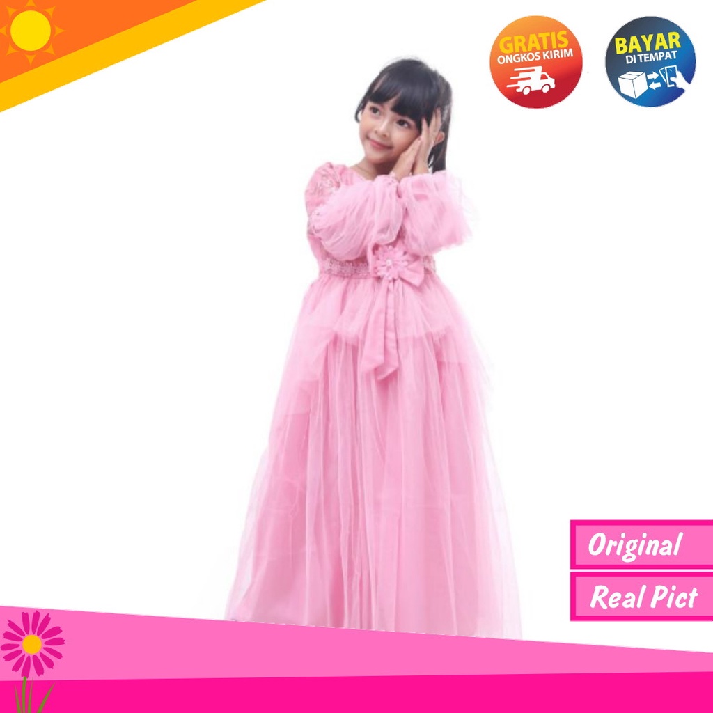 gamis pesta mewah anak | gamis pesta mewah warna pink muda | baju gaun anak perempuan | gamis anak perempuan | dress anak perempuan | baju gamis anak | baju gamis anak perempuan | gaun pesta anak perempuan