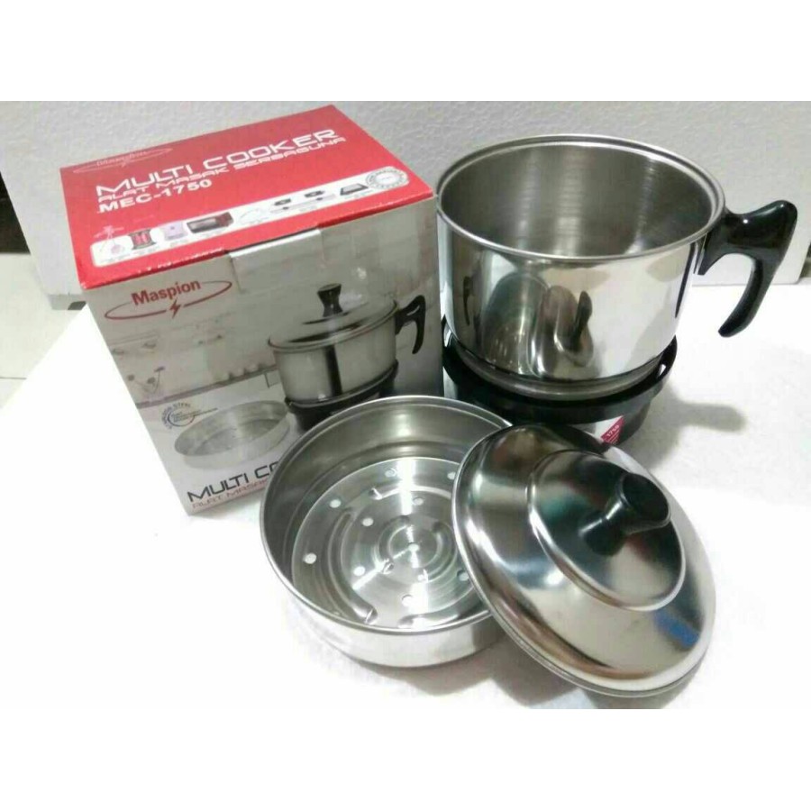 PROMO TERBARU Maspion Multi Cooker Electric Panci Listrik Serbaguna Stainless Panci Mini Elektrik