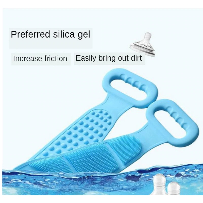 [Best Seller] Alat Bantu Mandi Sikat Gosok Punggung Silicone Scrub Back Bath Brush  - Blue