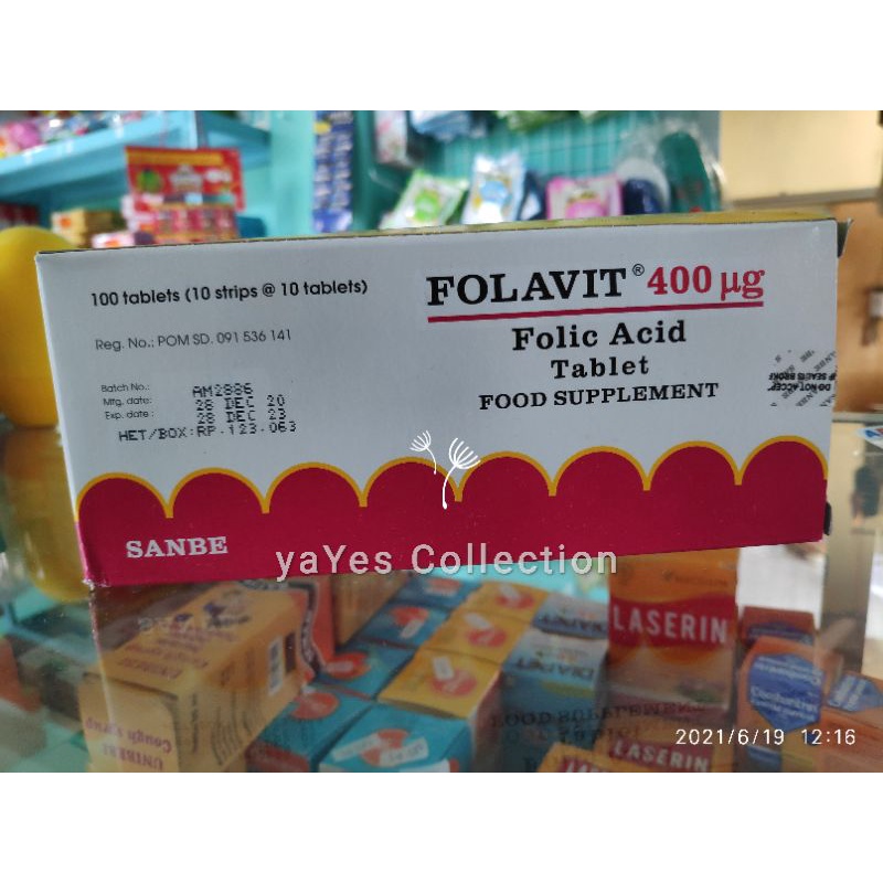 Folavit Food Supplement Per Strip 10 pcs makanan Pil Suplemen ibu hamil menyusui