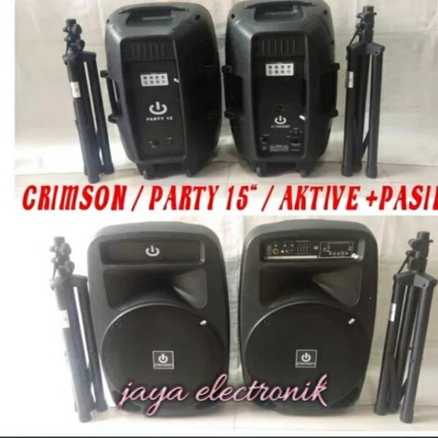 Paket speaker 15 inchi Crimson party 15 Bluetooth