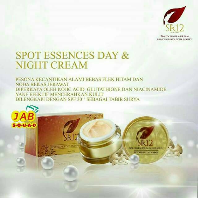 

Spot Essence Day & Night Cream SR12 @10gr Untuk Flek Hitam Pemutih Pencerah