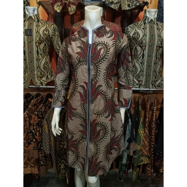 Baju Tunik batik resleting depan by arteza butik ori