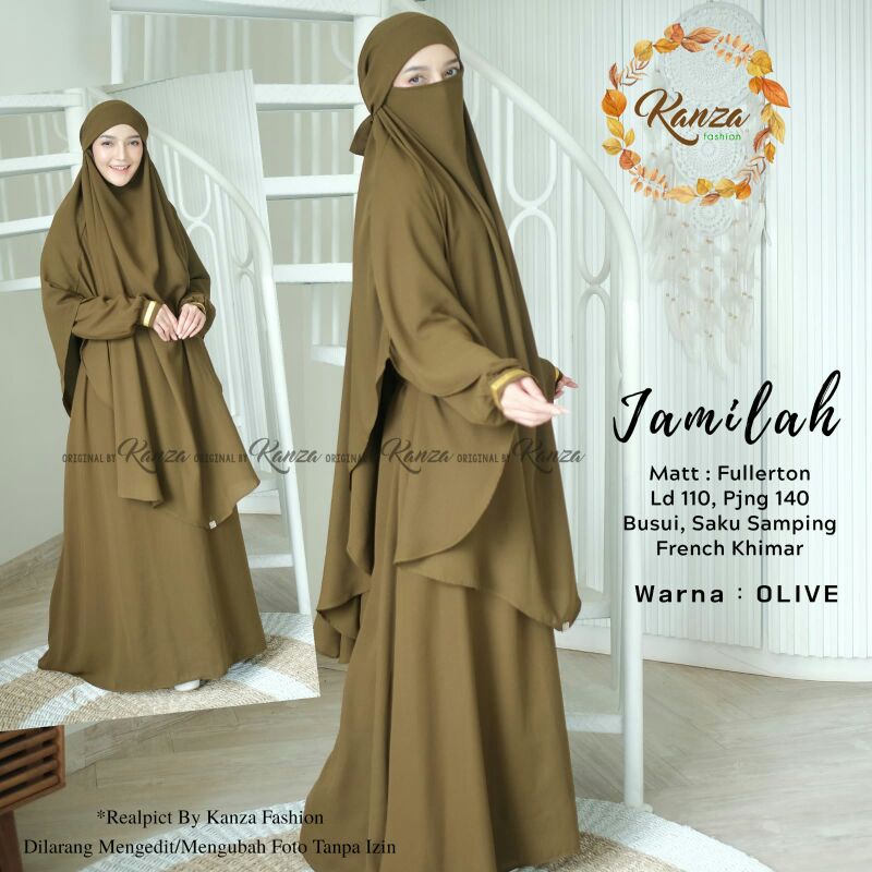 JAMILAH SYARI GAMIS SET HIJAB WANITA BY KANZA ORIGINAL