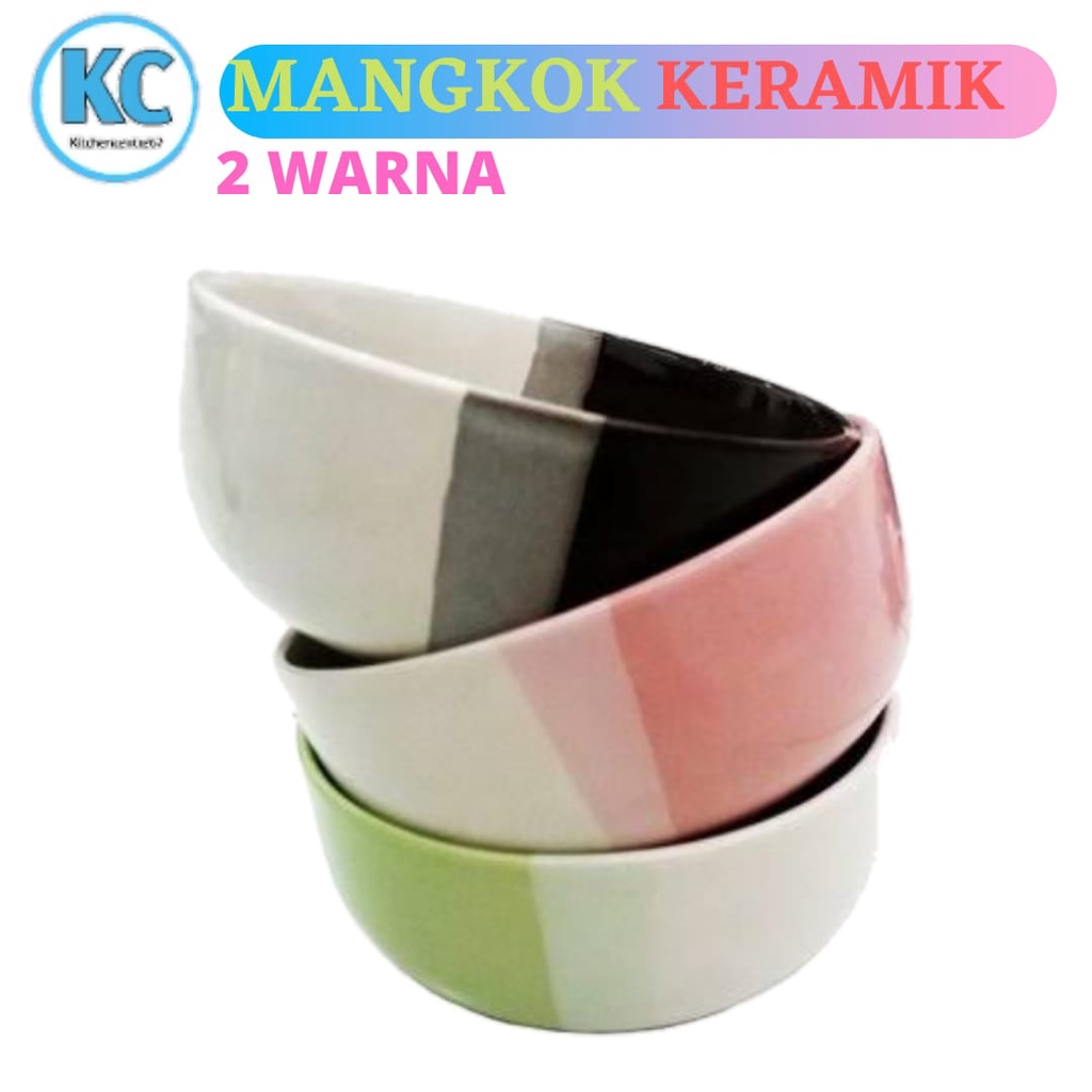 Mangkok Keramik 2 Warna Mangkok Two Tone Mangkok Ramen Mangkok Kuah Mangkok Souvenir