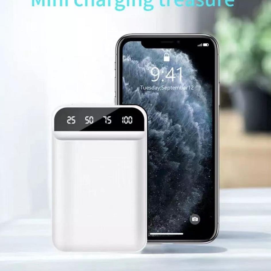 『Mall』 20000mAh Cute Mini PowerBank Kartun Mirror Screen Digital Display PowerBank External Battery 