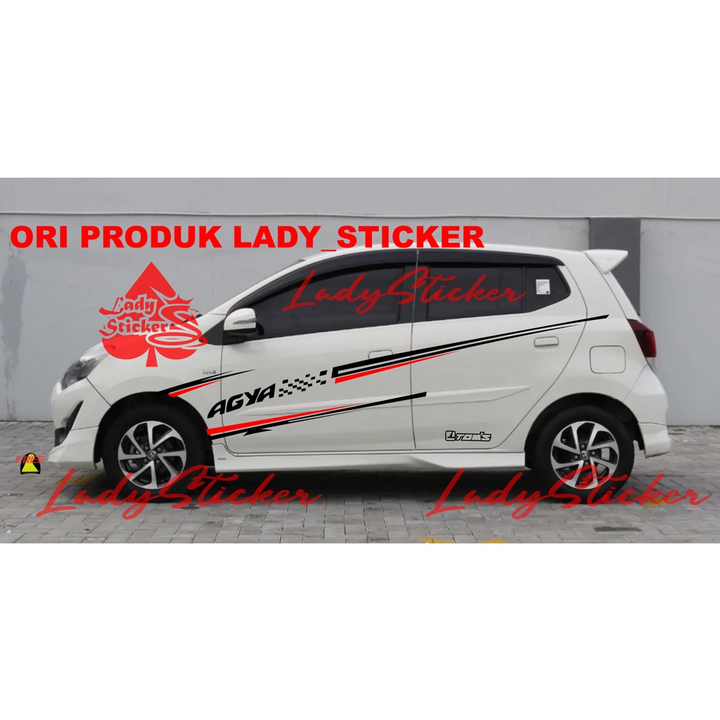 STICKER TOYOTA AGYA STICKER MOBIL AGYA LIST BONDY SAMPING