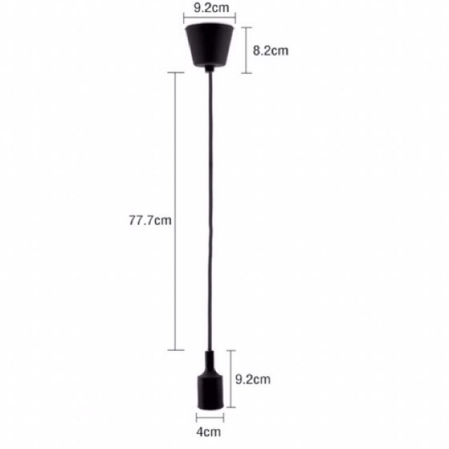 fiting gantung silicon karet e27 hitam lampu cafe minimania