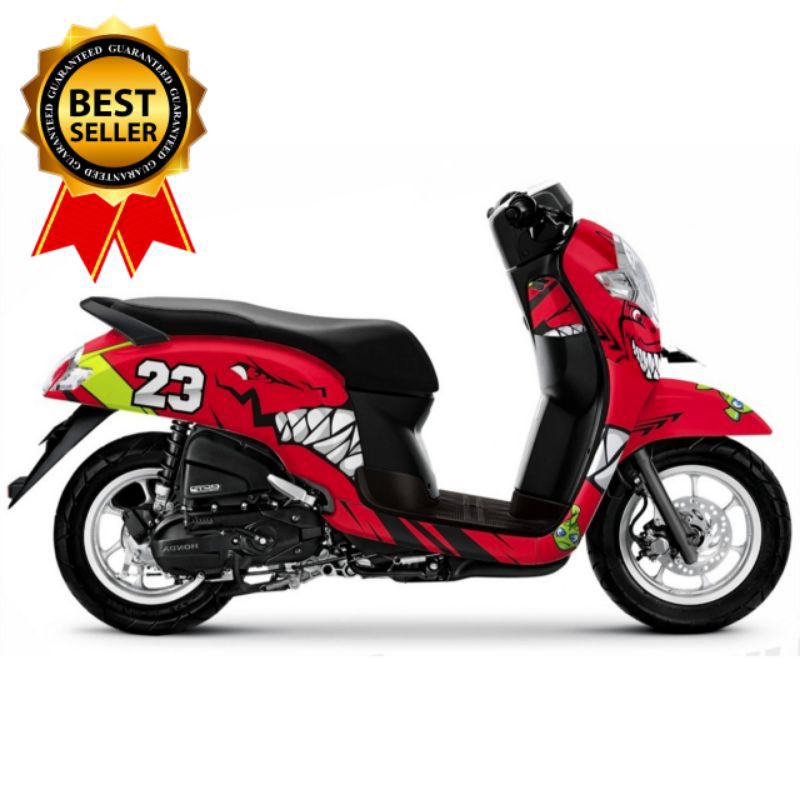 Decal sticker Scoopy fi 2019 sharks merah