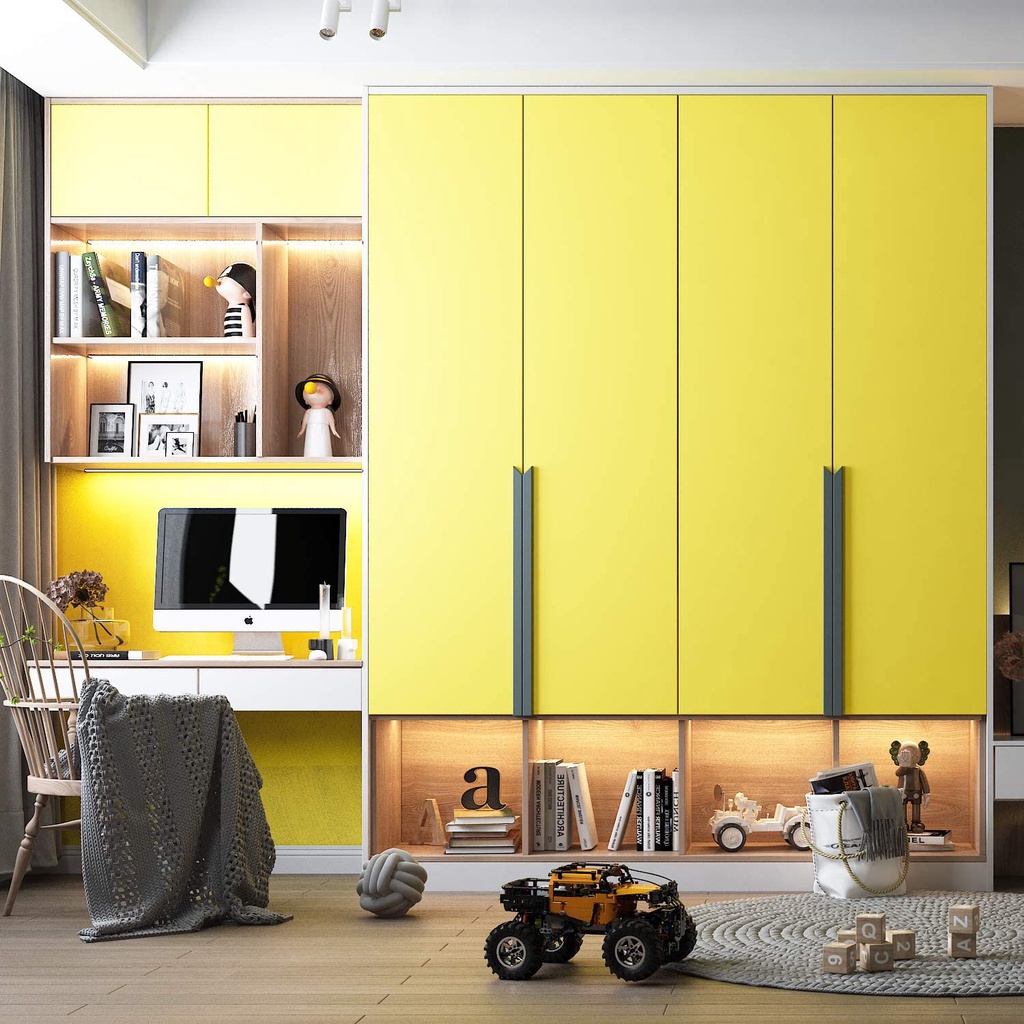 WALLPAPER STIKER DINDING POLOS KUNING CERAH