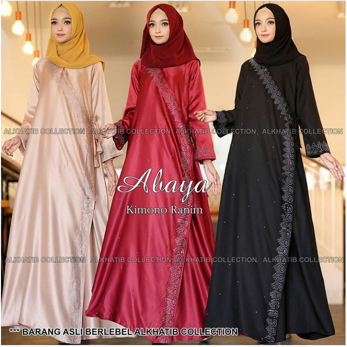 Abaya Kimono Ranim Hitam / Abaya Kimono Blink/Abaya Simple