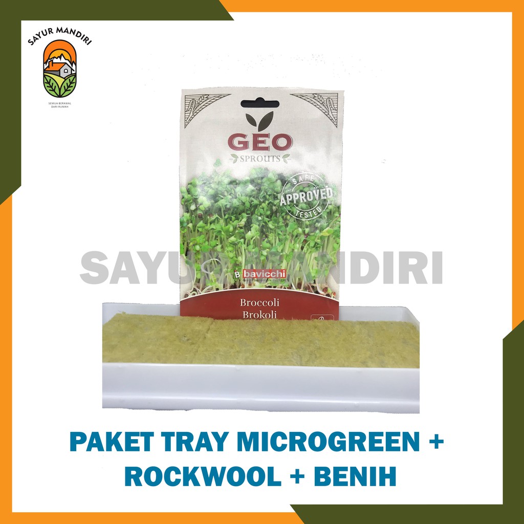 Paket Tray Microgreen + Rockwool + Benih Microgreen