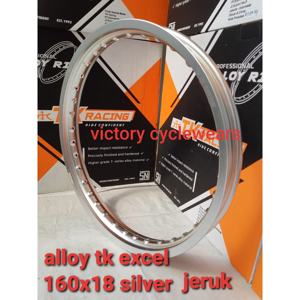 VELG TK RACING 18X160 SILVER KULIT JERUK per 1 pcs ( SATUAN )