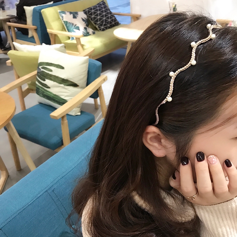 Chic Ikat Kepala Mutiara Headband Bando Berlian Gaya Chic Ikat Kepala Mutiara Headband Bando Berlian Gaya