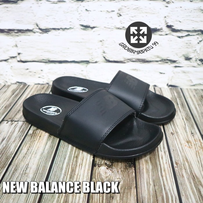 PGS PREMIUM Sendal New Balance Slide Sport Hitam Sandal Jelly Slop Pria Wanita Import Flip Flop