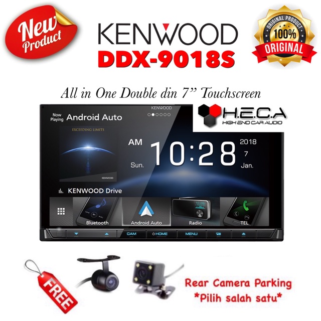 Paket Kenwood DDX-9018S Head Unit Double Din Tape Mobil DDX9018S Audio DDX 9018 S & Kamera Mundur