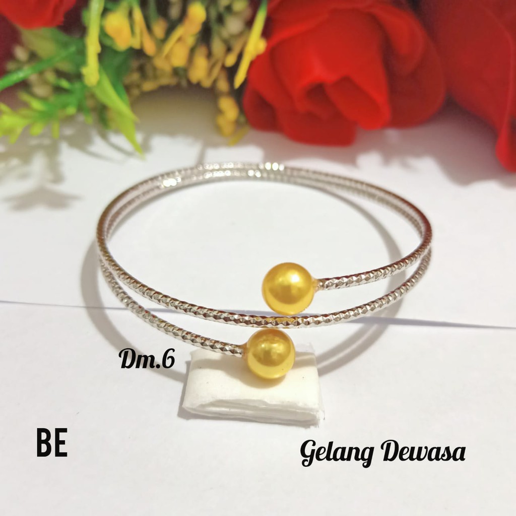 Gelang Dewasa TITANIUM Mutiara Gold dan Silver perhiasan Wanita Varian Motif (COD)