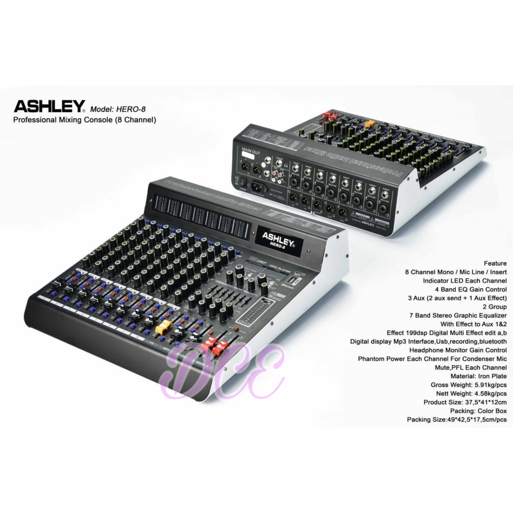 Mixer Audio Ashley Hero8 Hero 8 8channel Original