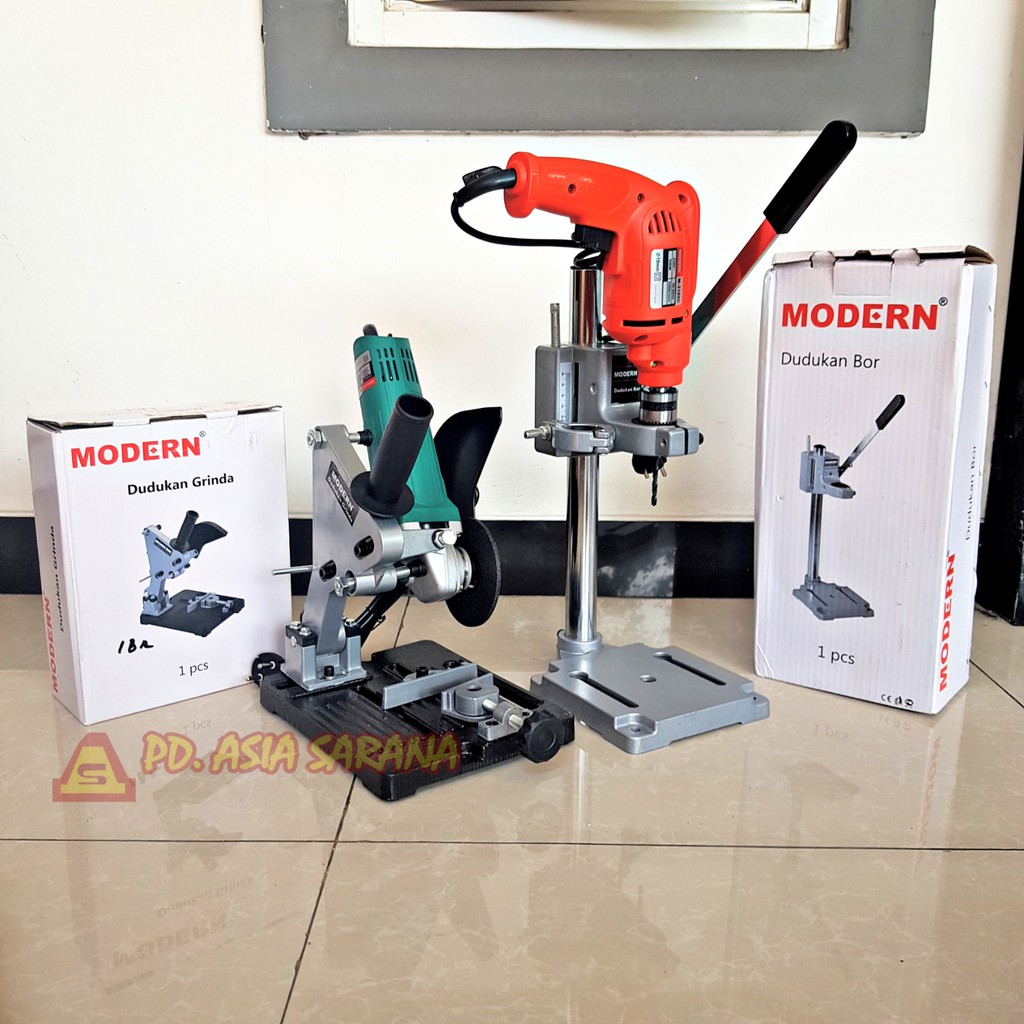 Paket Dudukan Bor + Gerinda Universal Modern / Stand Drill + Grinder