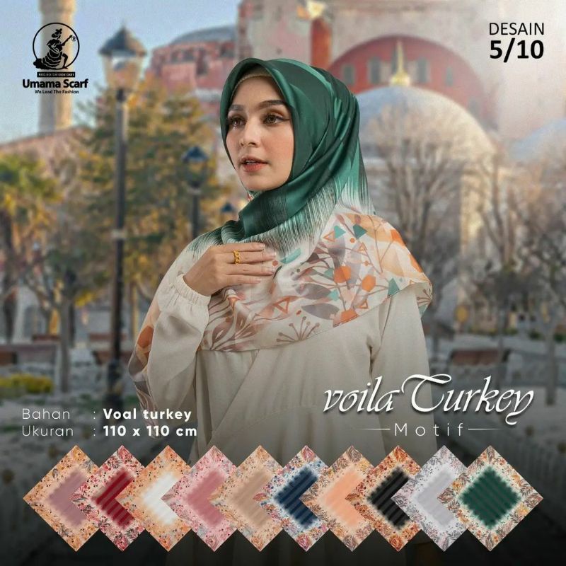 Hijab segiempat premium motif voila turkey by UMAMA