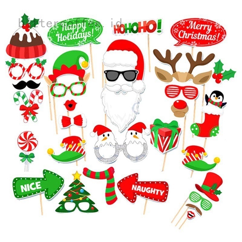 Download Gratis Gambar Set Aksesoris Photo Booth Seri Natal Aneka Desain Shopee Indonesia Terbaru oleh Cikimm.com