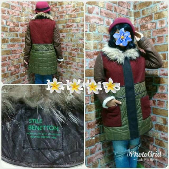PRELOVED STILE BENETTON WINTER COAT • PARKA JACKET JAKET BRANDED STYLE