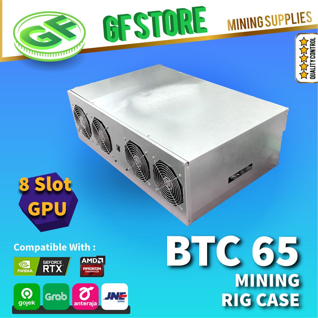 Mining Rig Case BTC65 with CPU & PSU ⚡- Casing GPU Mining Riserless