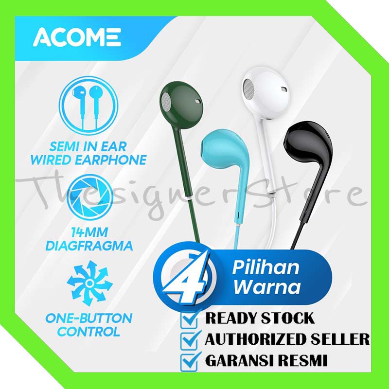 Acome Wired Earphone Headset 14mm Diafragma Clear Audio Garansi Resmi 1 Tahun AW01