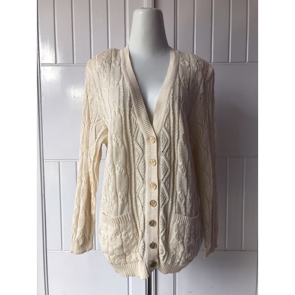 Atasan Rajut Vest Long Outer Cardigan Rajut Jumbo Premium Second Thrift-1. Jaring 110-130/68