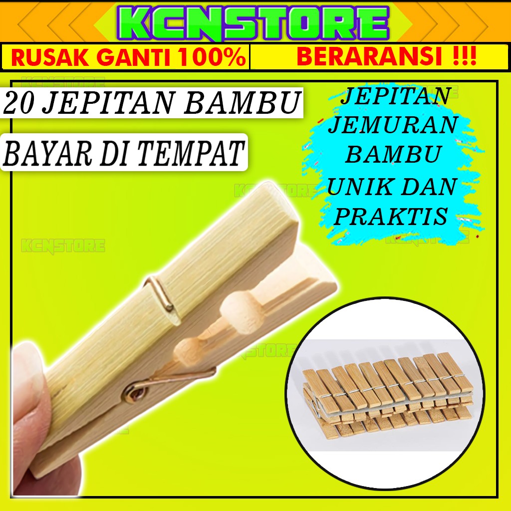 JEPIT JEMURAN BAMBU JEPITAN JEMURAN UNIK KUAT BAMBU GANTUNGAN BAJU PERLENGKAPAN AKSESORIS RUMAH