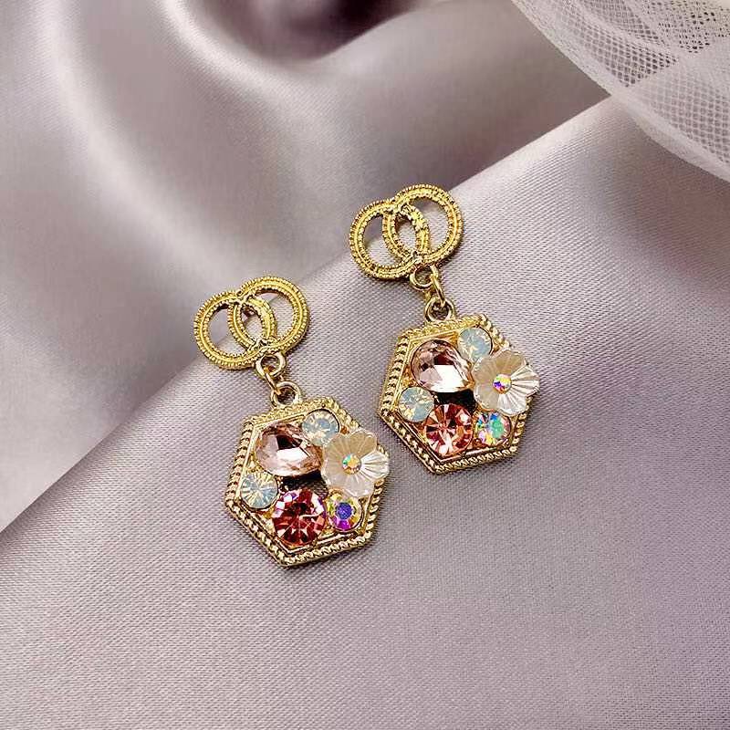 Korea 2021 anting-anting perak pin anting-anting temperamental sterling silver ganda lingkaran pearl