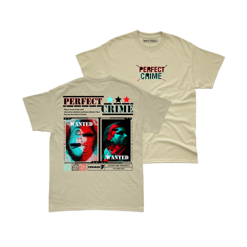 Aviotic Tshirt / Kaos Lengan Pendek PERFECT CRIME ( Sablon ) Unisex Pria &amp; Wanita