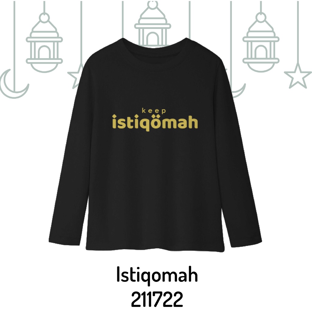 Aitana - Kaos Lengan Panjang Dewasa Tema Muslim Keep Istiqomah Ready Ukuran Dewasa Bahan Katun Combed 30s