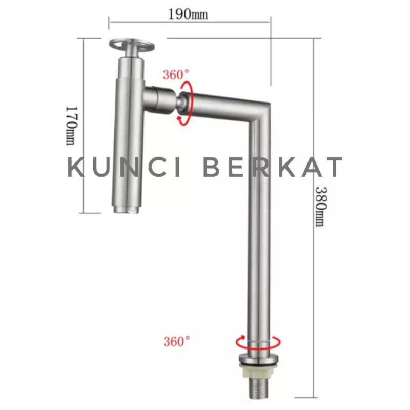 Kran Cuci Piring Stainless/Kran Cuci Tangan/Sumber air dari Meja atau Bawah