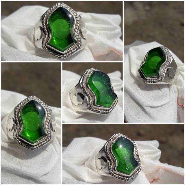 Cincin batu terompah full perak