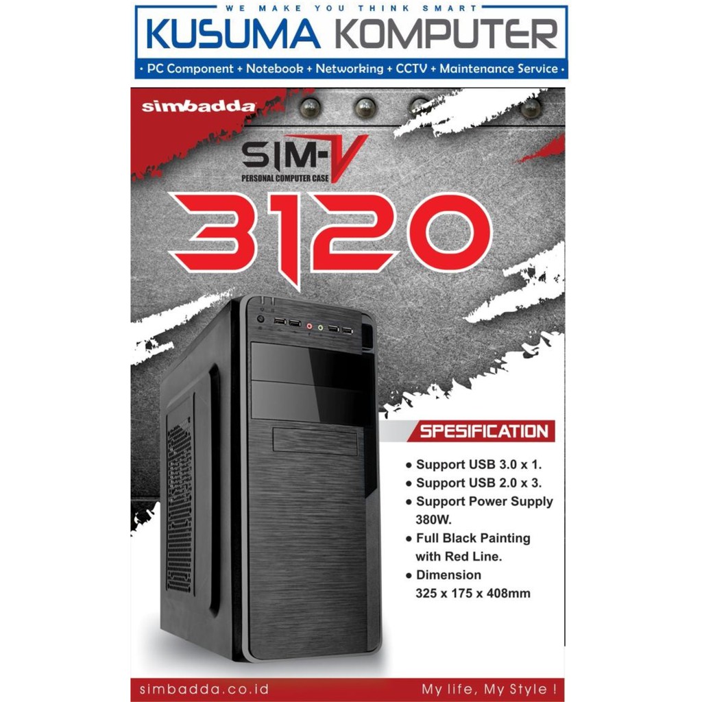 Casing Simbadda SIM V 3120 USB 3.0 + PSU 380W